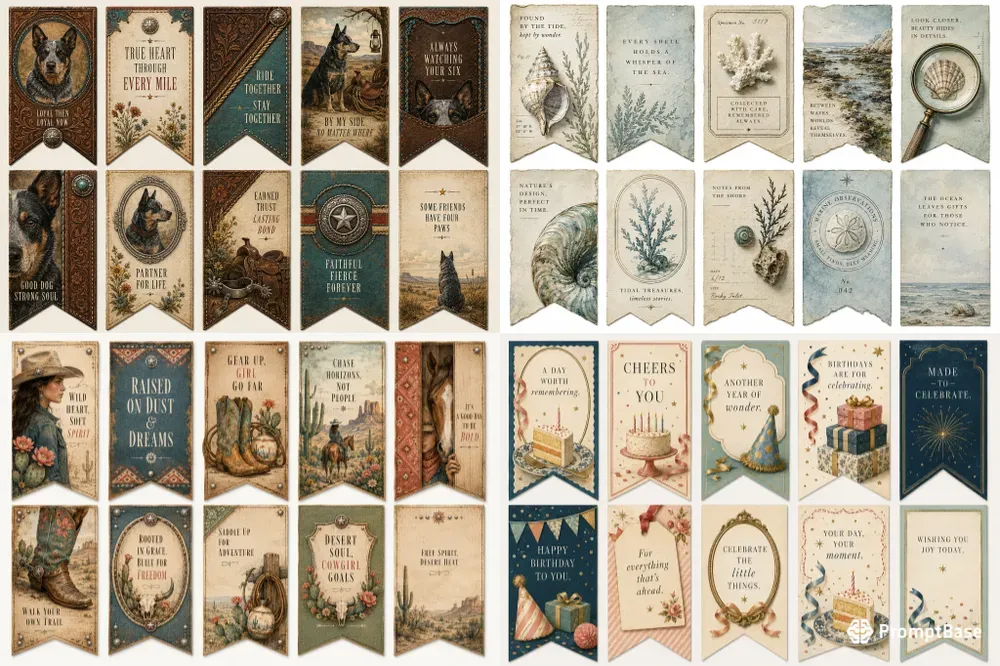 Western Sentiment Pennant Tags