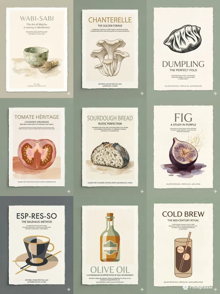 Minimalist Editorial Food Art Sets