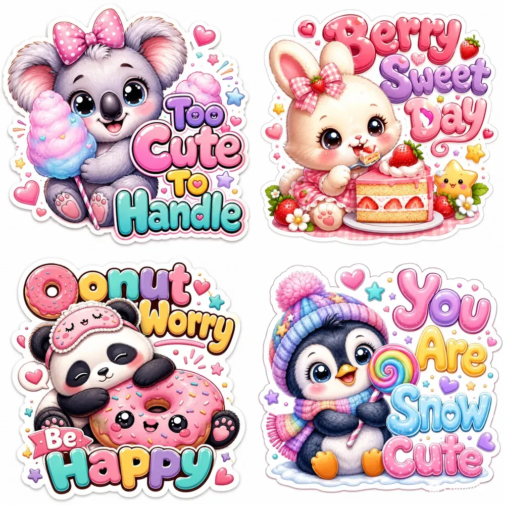 Cute Kawaii Animal Sticker Tshirt Art