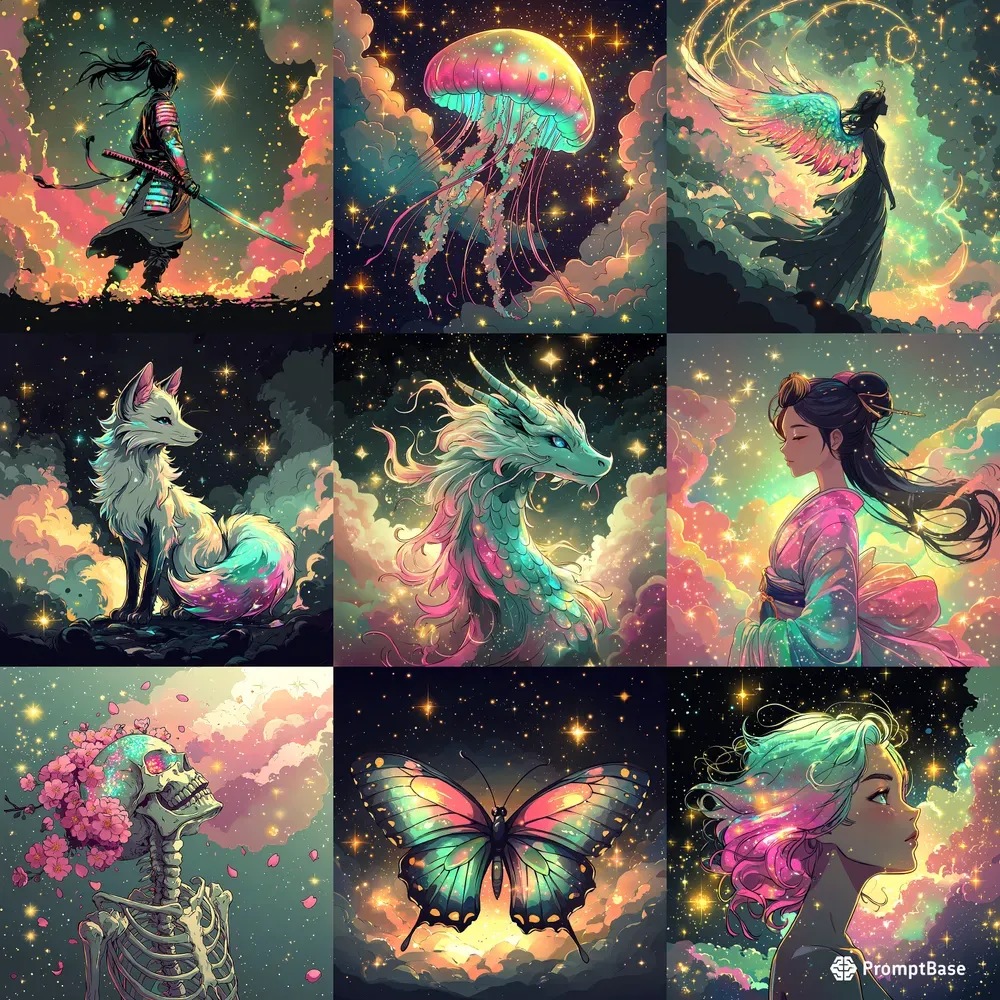 Iridescent Anime Prints