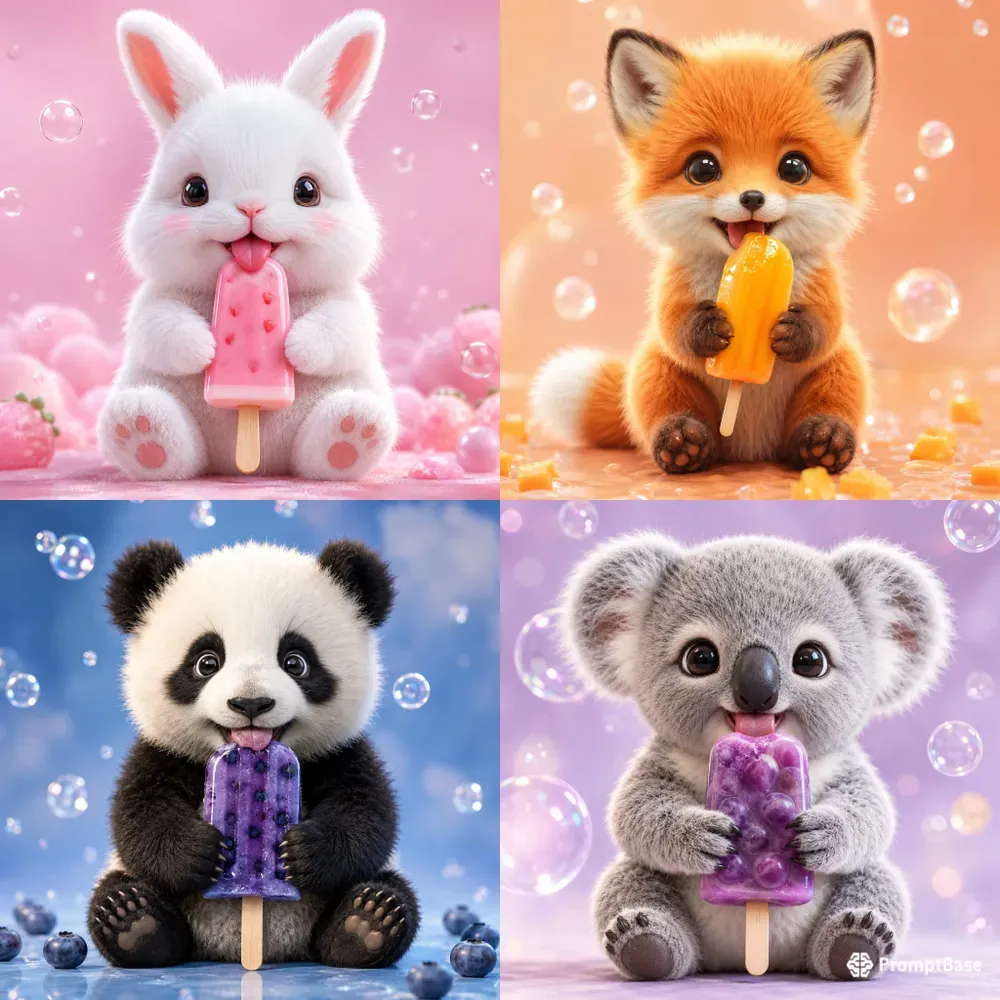 Cute Animal Popsicle Portraits