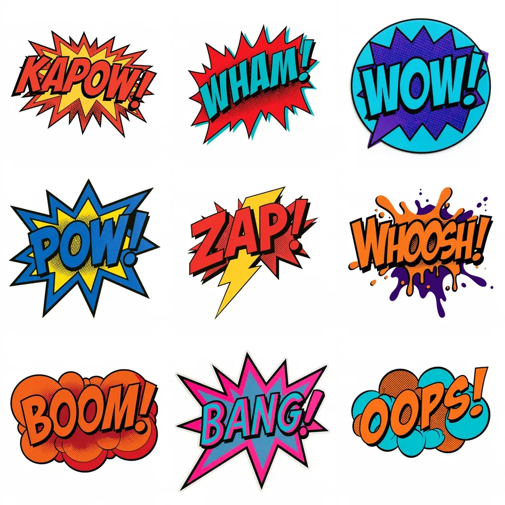 Comic Book Sound Effect Stickers