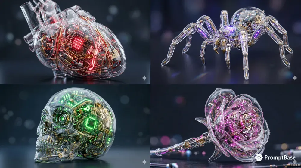 Futuristic Glass Tech Object Art