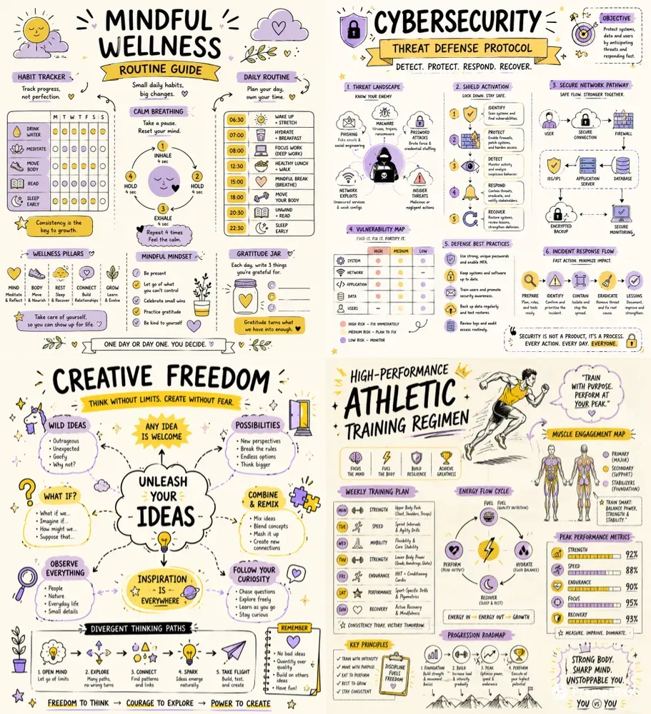 Handdrawn Doodle Infographic Posters