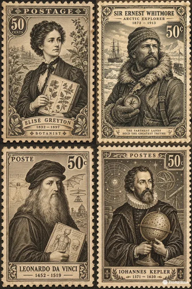 Vintage Historical Stamp Portraits