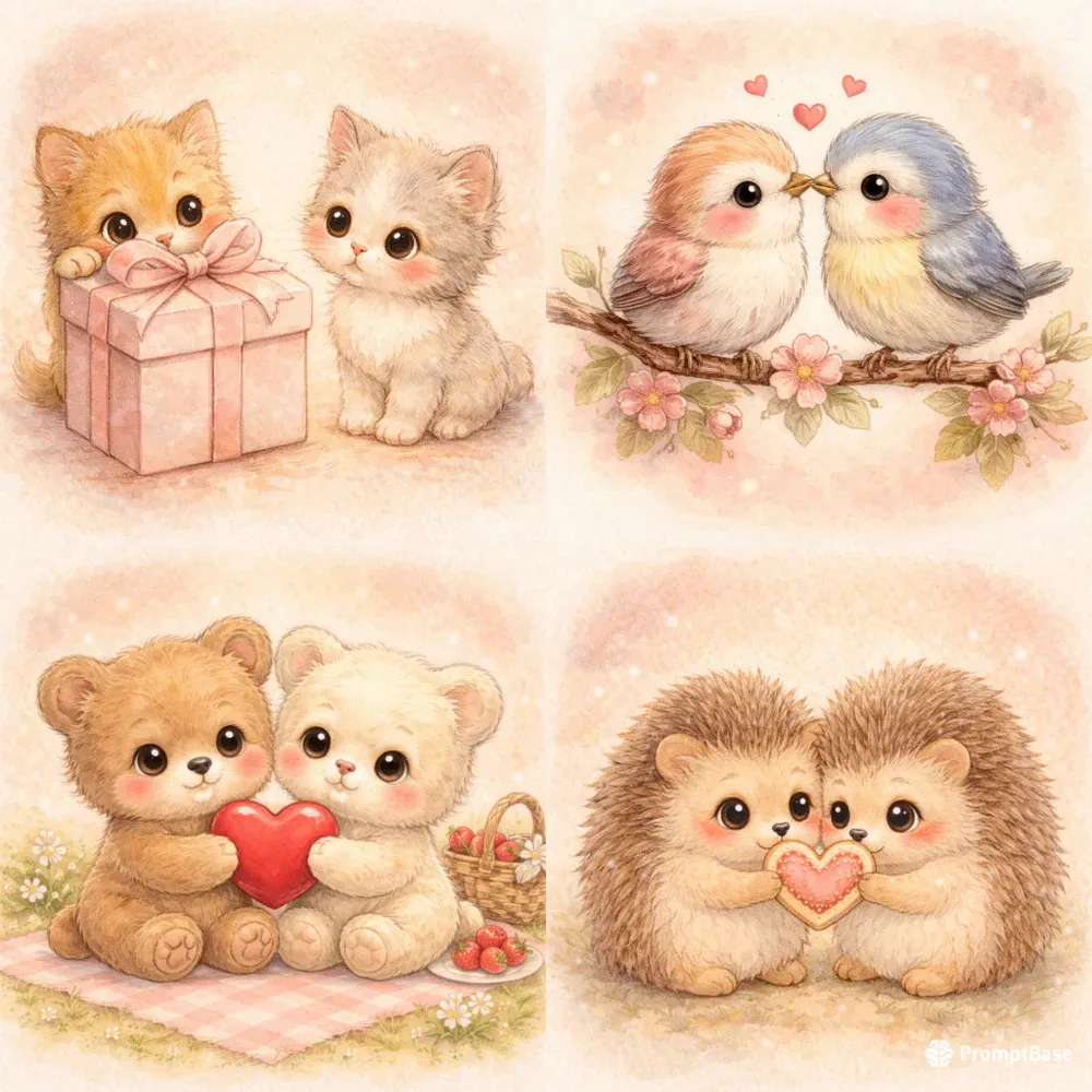 Whimsical Valentine Animal Story Moments