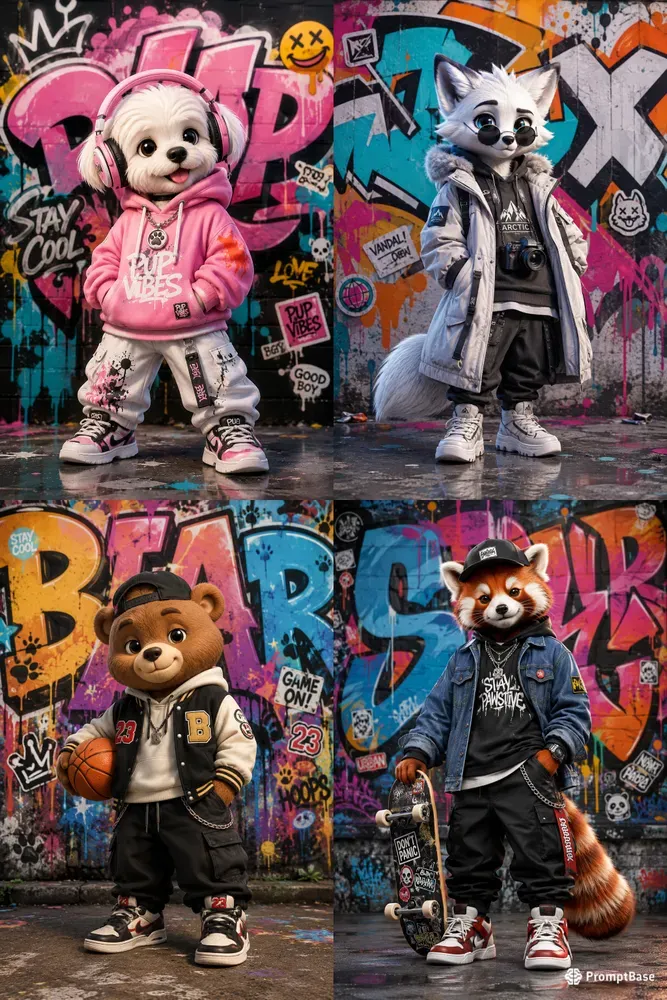 3D Graffiti Streetwear Characters