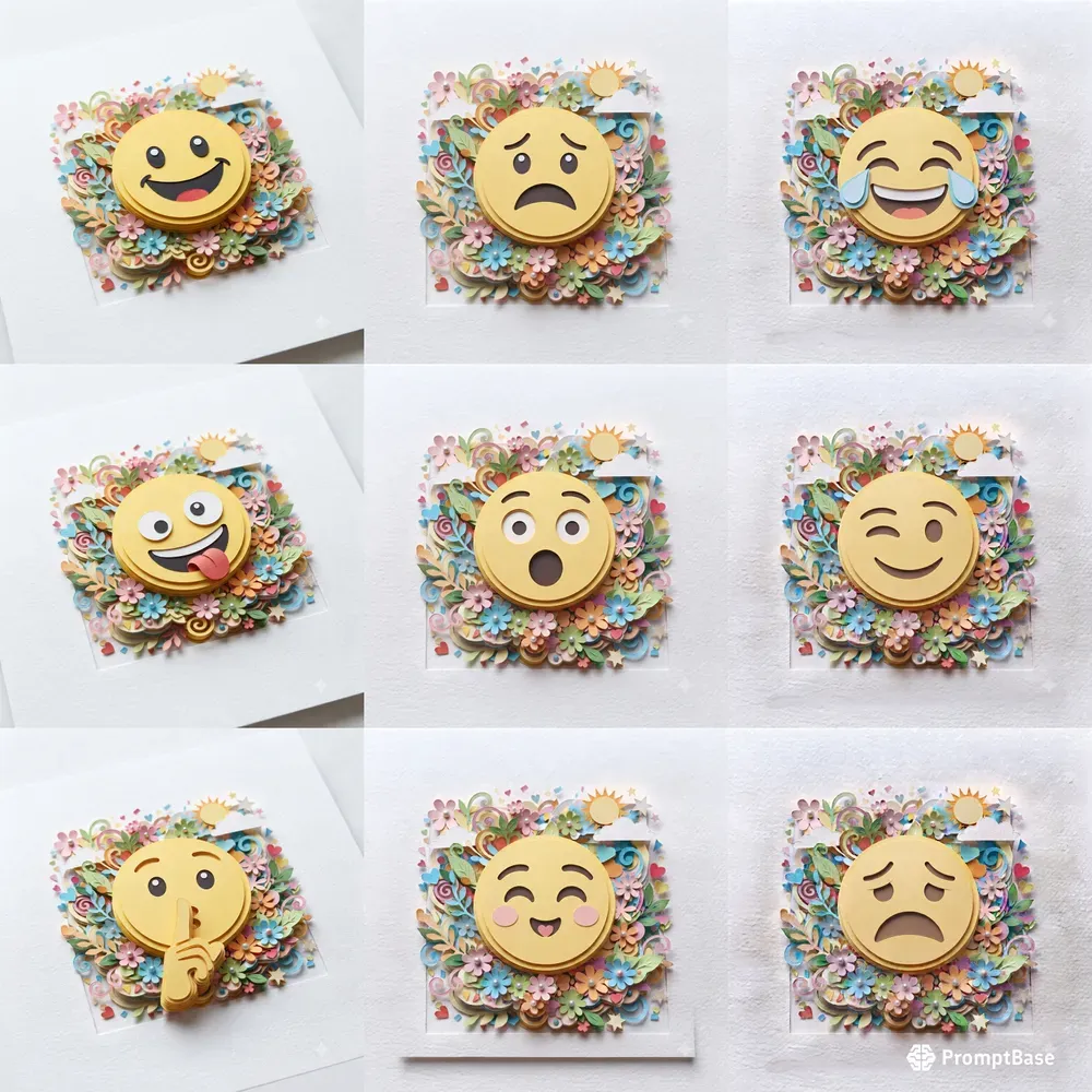 Paper Cutout Diorama Emoji Collections