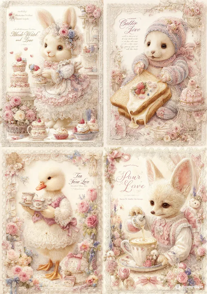 Romantic Pink Bakery Greeting Cards