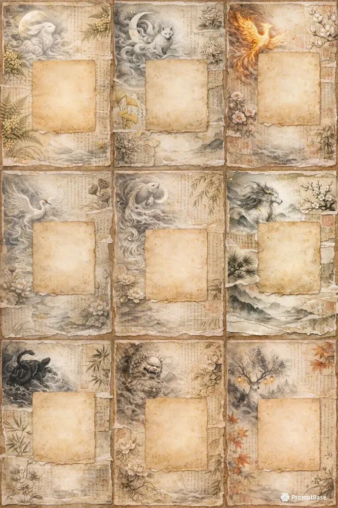 Mystical Animals In Chinese Ink Pages