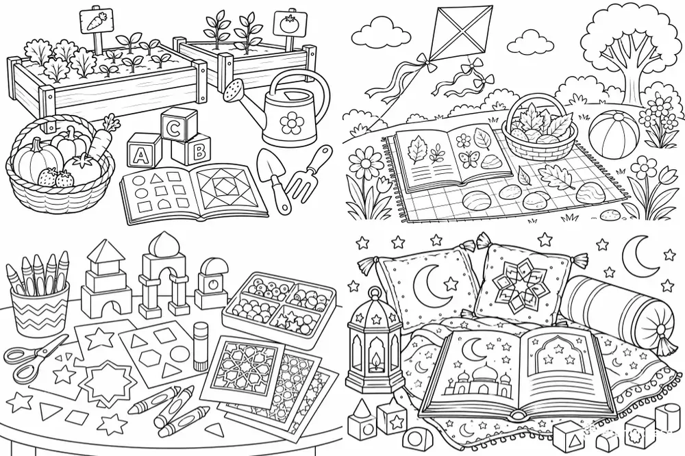 Islamic Kids Activity Coloring Pages
