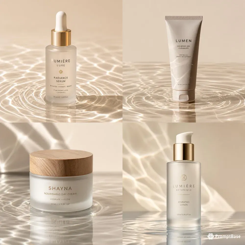 Luxury Cosmetic Bottles Water Ripples