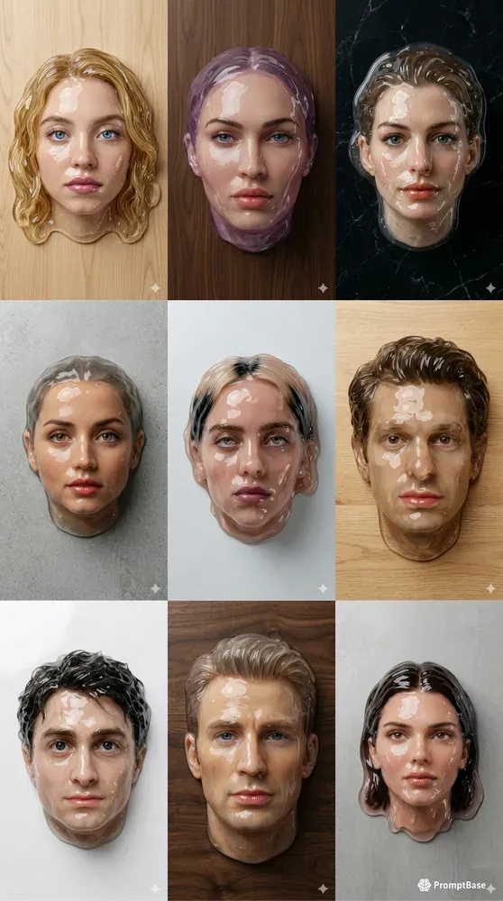 Viral Celebrity Slime Face Photos