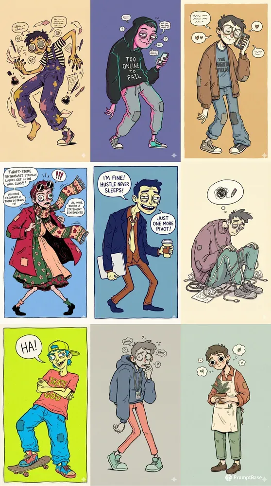 Offbeat Zine Characters