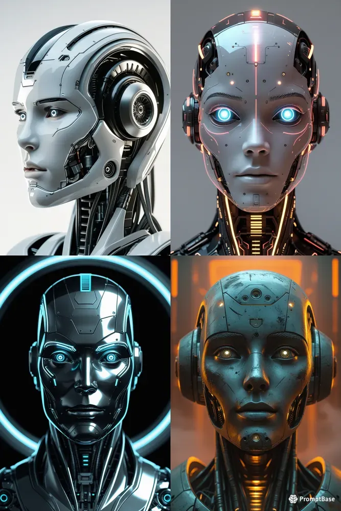 Futuristic Robot Head Generators