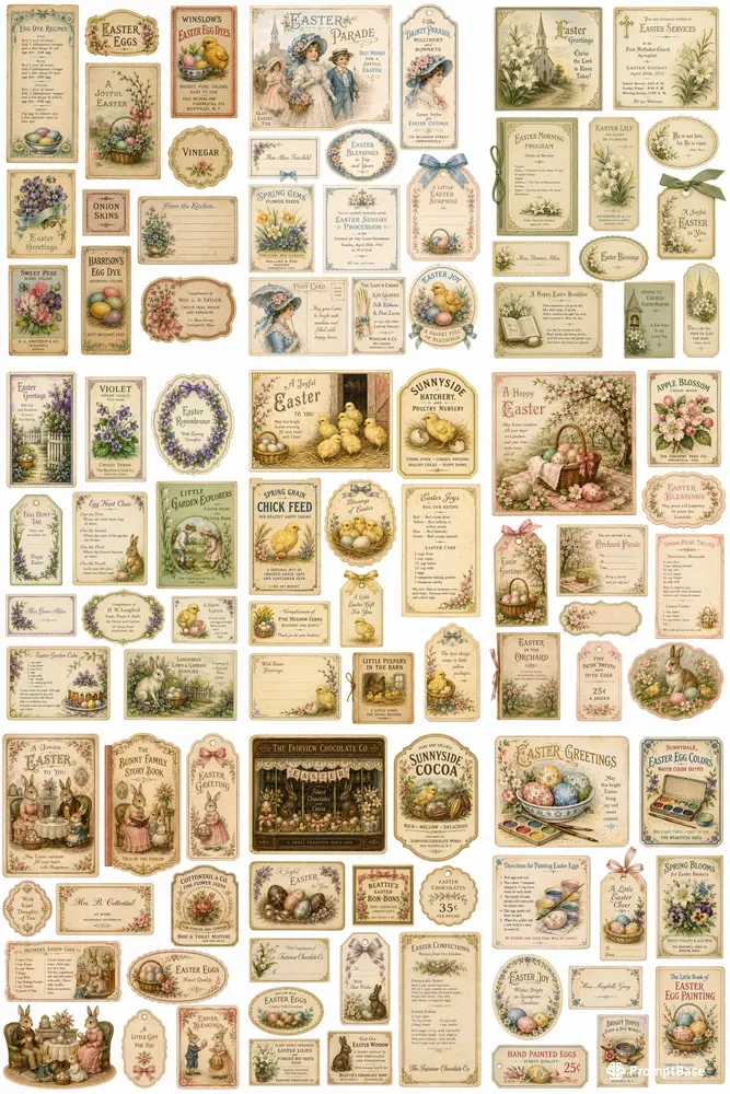 Vintage Easter Ephemera Sheets