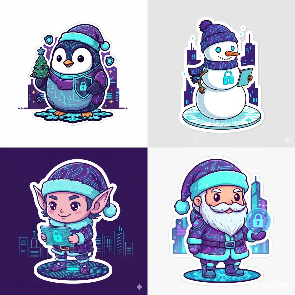 Cybersecurity Christmas Stickers