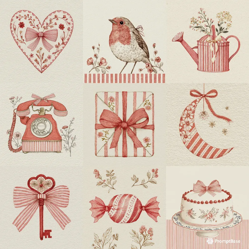 Junk Journal Romantic Clipart Kits