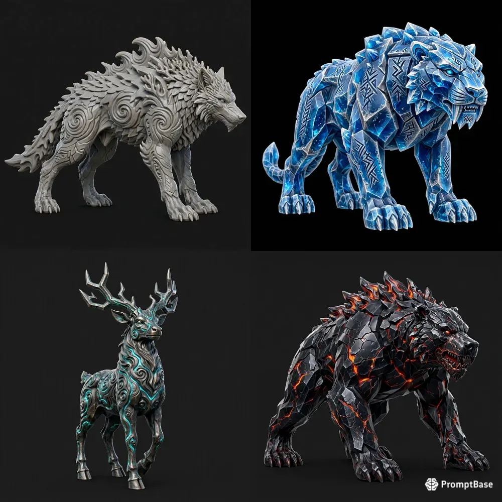 3D Elemental Fantasy Beasts
