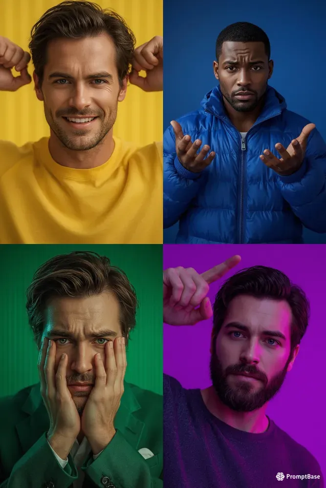 Men Facial Expressions For Ads