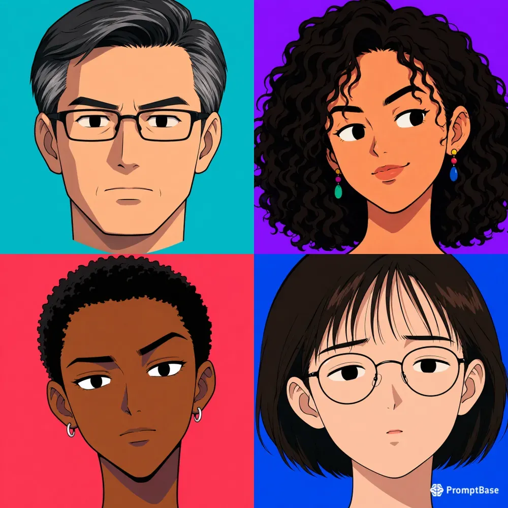Retro Anime Face Avatars