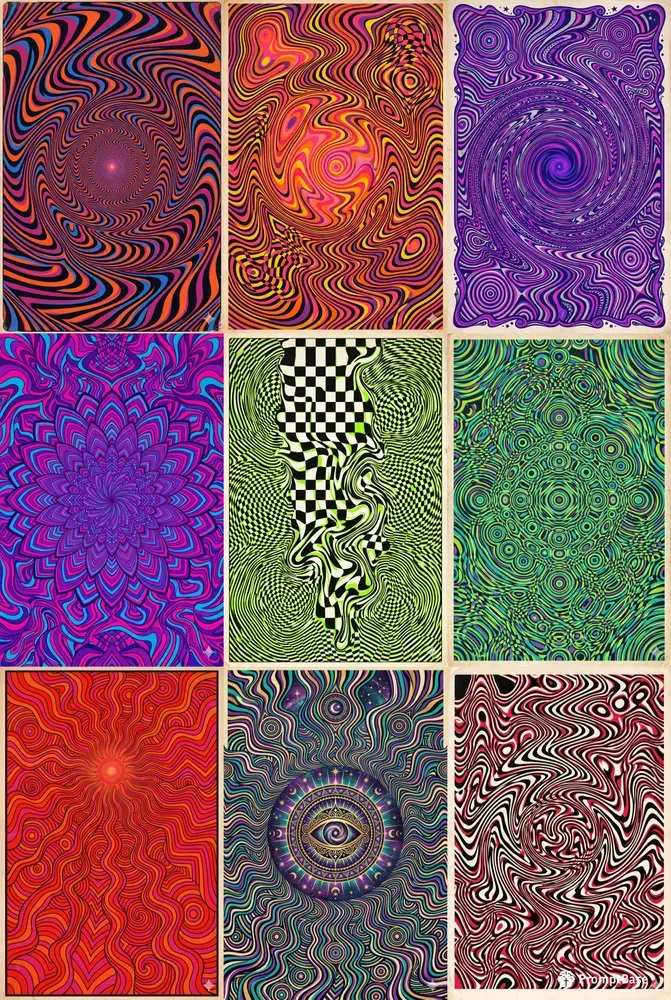 Psychedelic Optical Art Posters