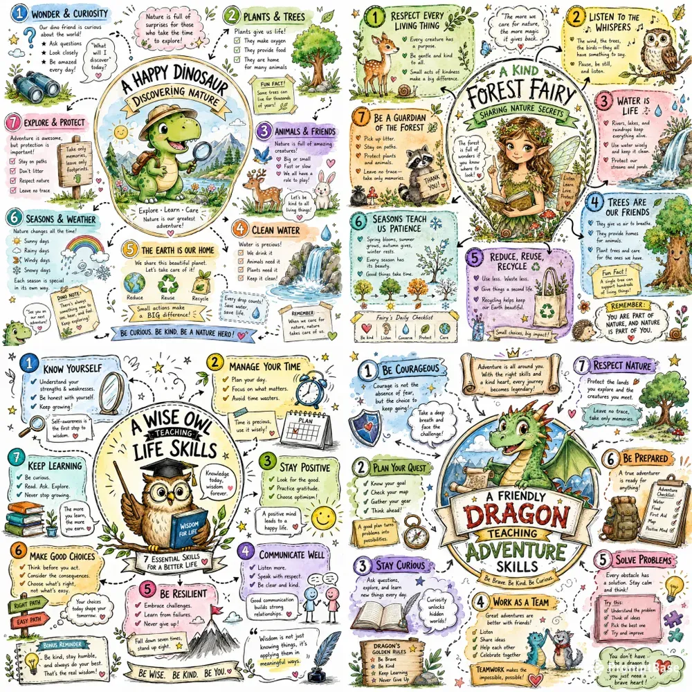 Handdrawn Doodle Infographic Posters