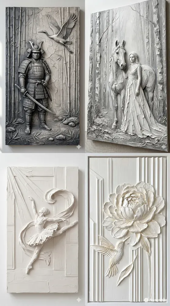 Sculpted Impasto Relief Art