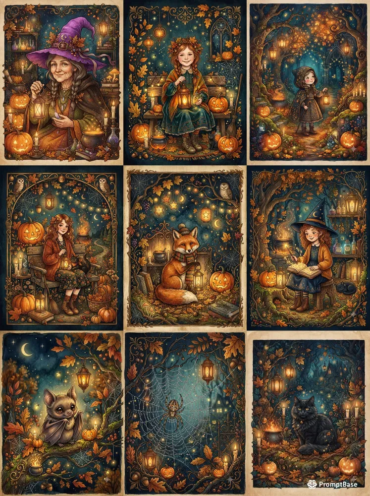 Ornate Autumn Fantasy Illustrations