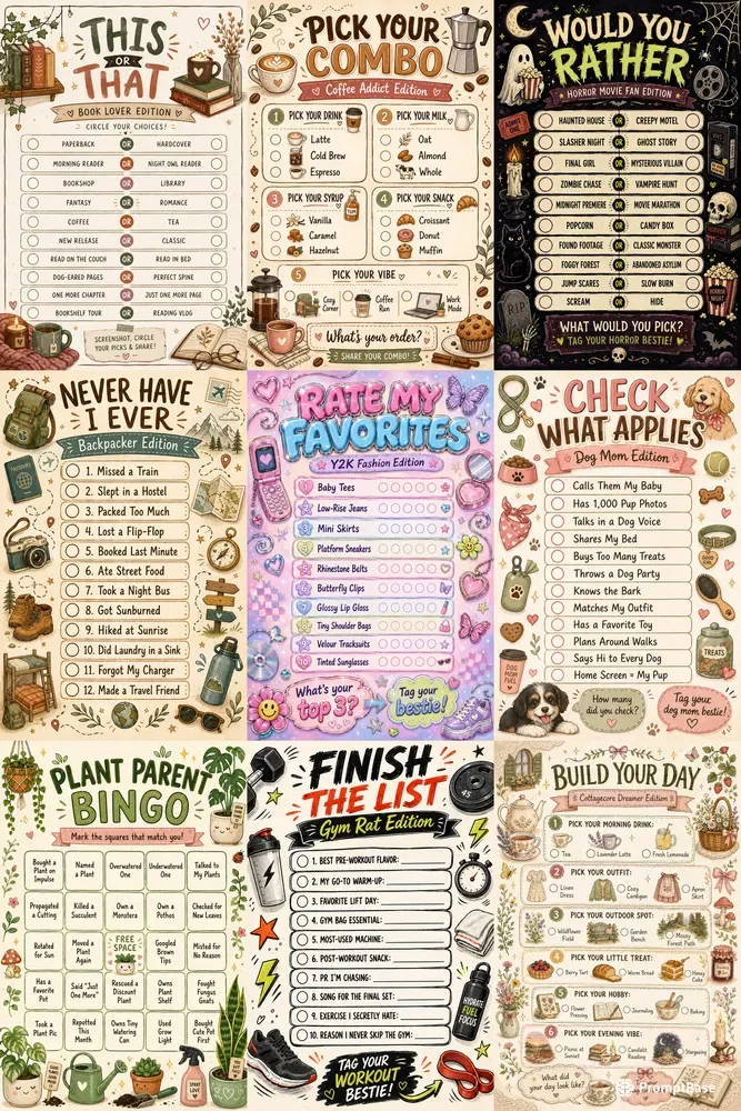 Instagram Story Game Templates