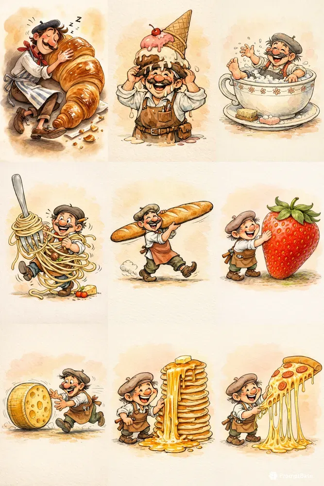 Whimsical Oversized Food Cartoon Packs