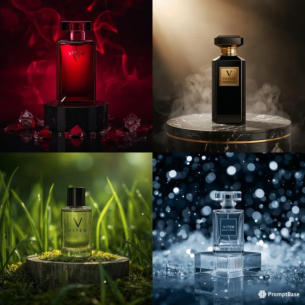 Luxury Black Gold Perfume Photography