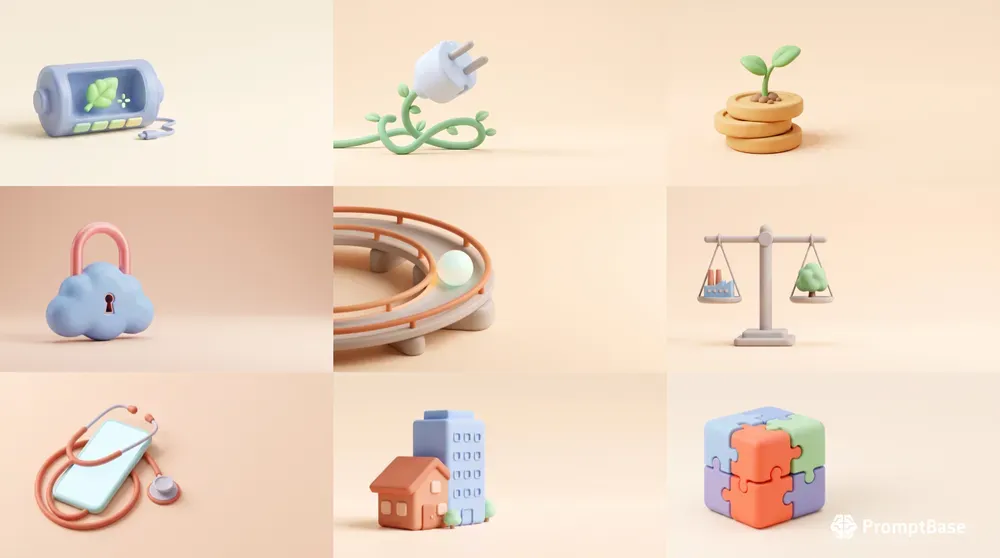 Minimal 3D Business Concept Visuals