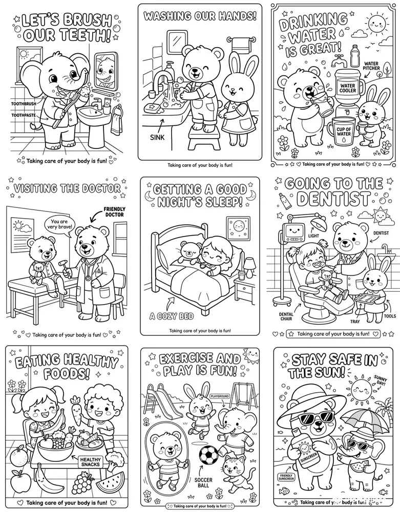 Kids Health Coloring Books
