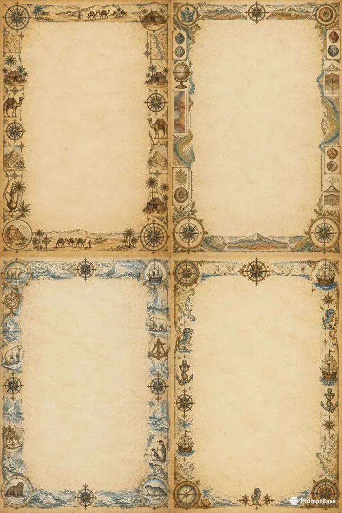 Antique Map Journal Borders