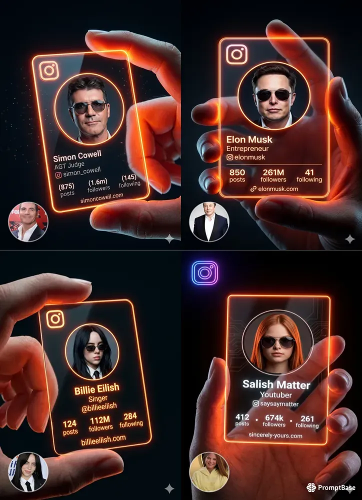 Futuristic Instagram Cards