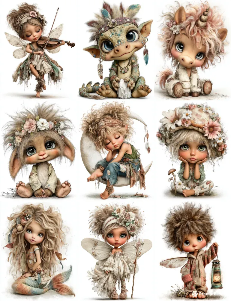 Magical Creatures Tshirt Design Clipart
