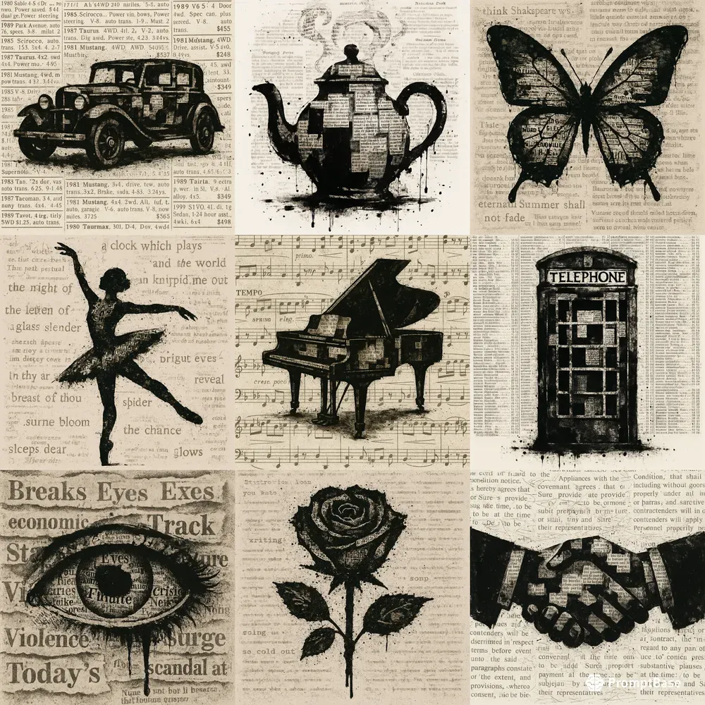 Striking Text Fragments Art
