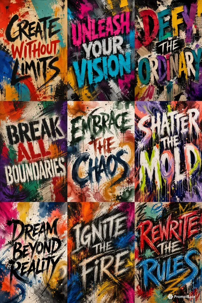 Expressive Abstract Typography Posters