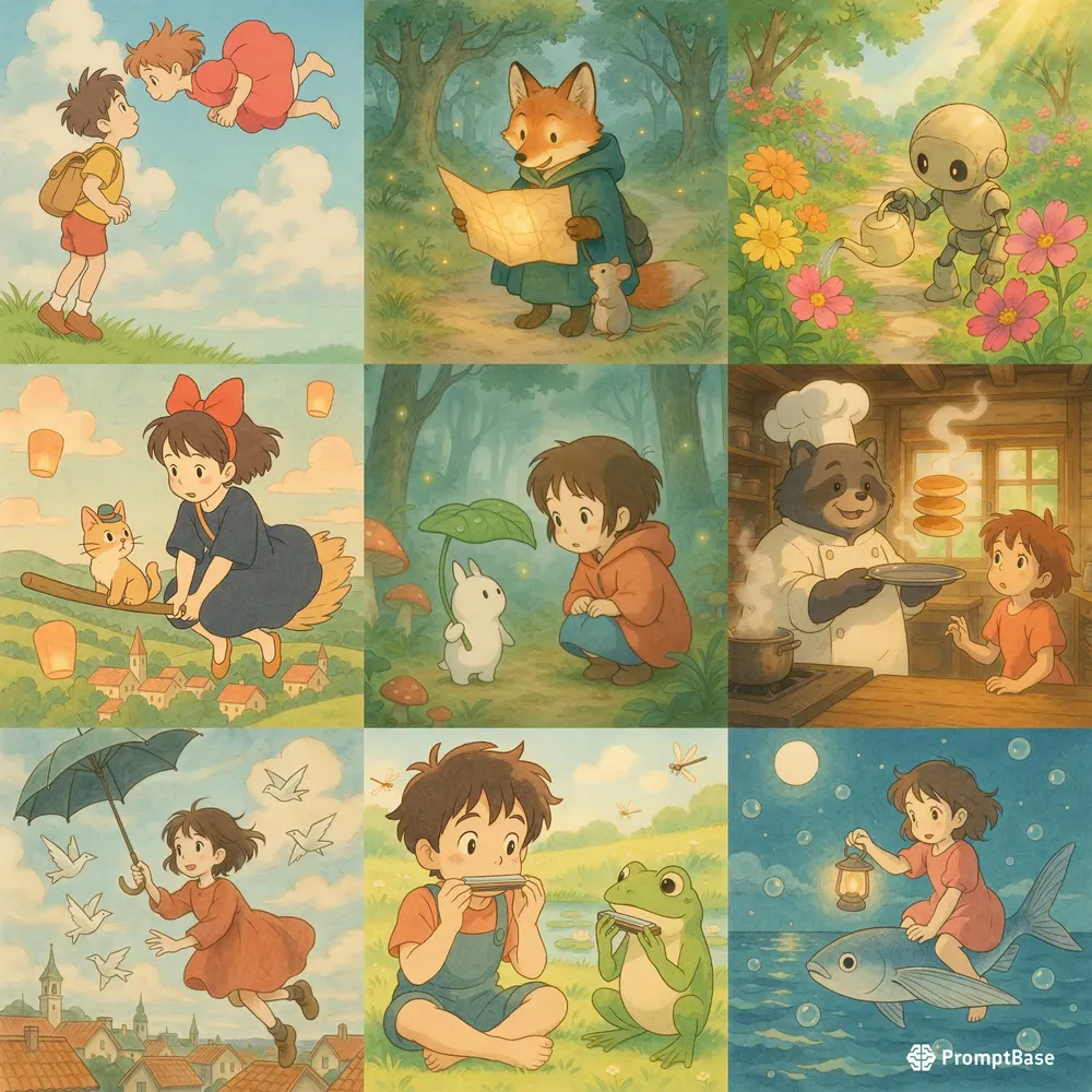 Ghibli Fantasy Character Illustrations