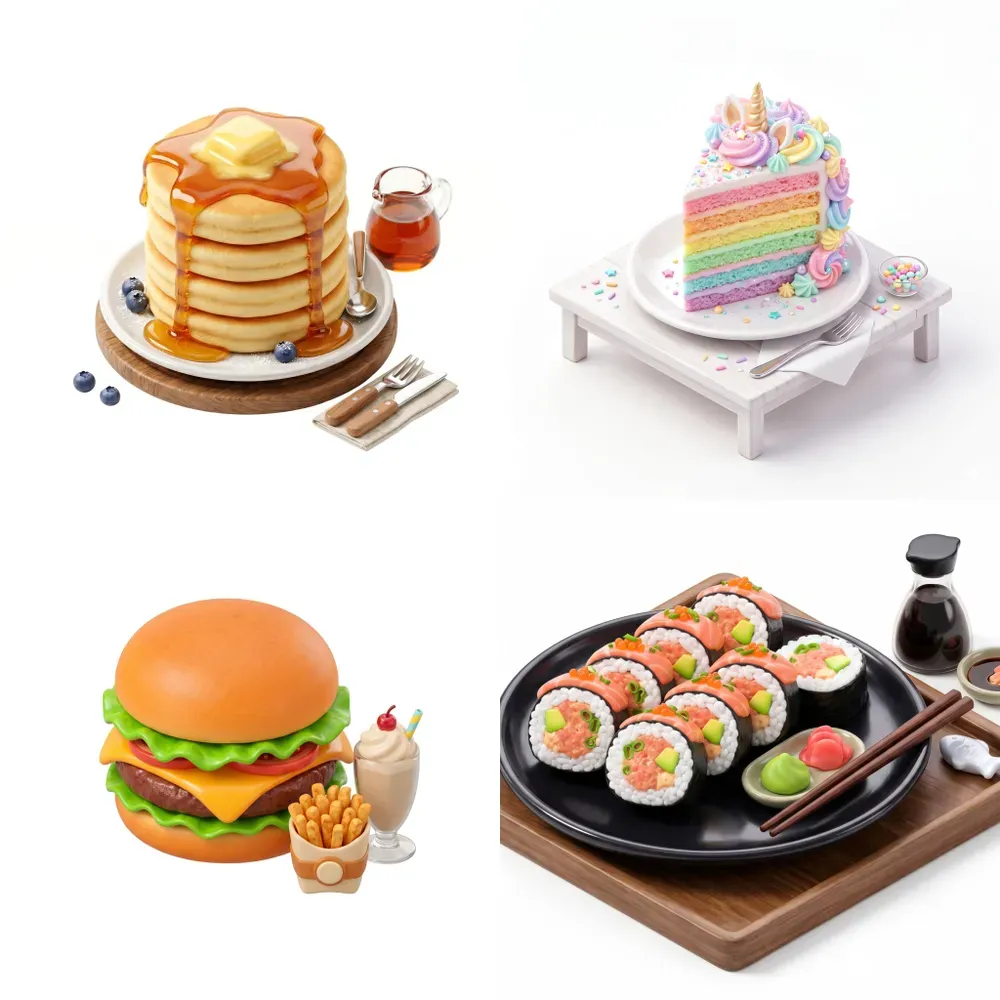 3D Gourmet Food Miniatures