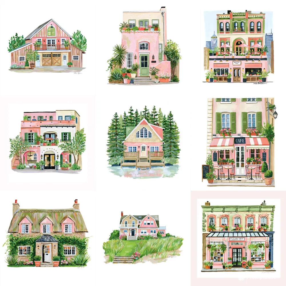 Watercolor Architecture Clipart