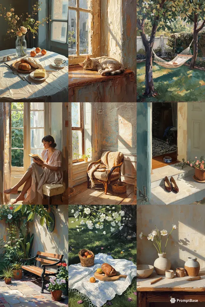 Elegant Slow Life Impasto Oil Paintings
