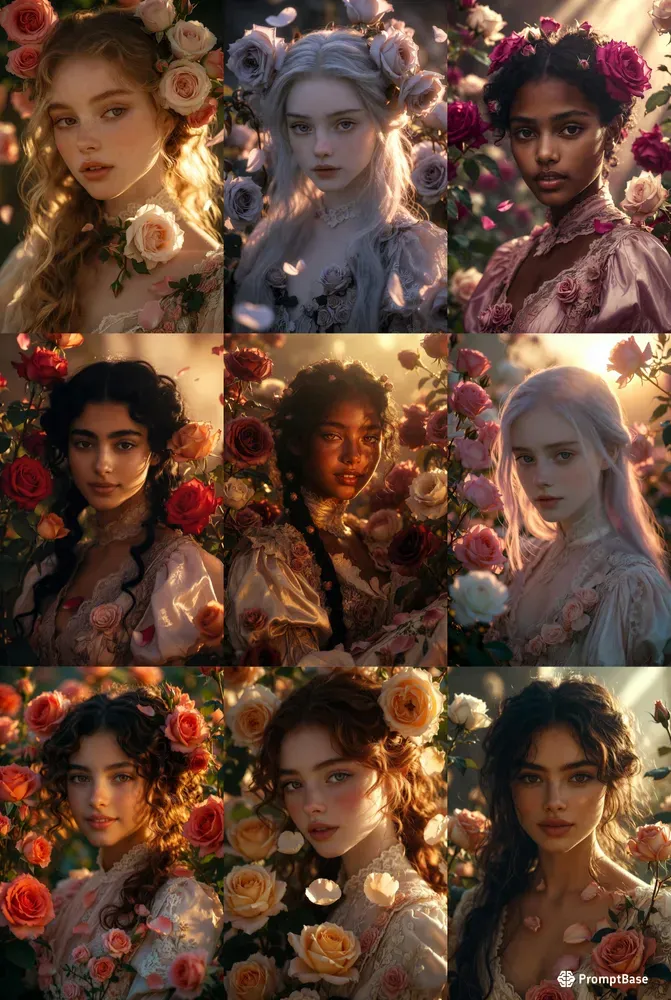 Romantic Victorian Rose Garden Portraits