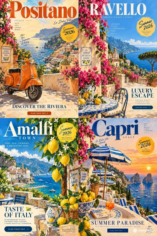 Vibrant Summer Gouache Posters