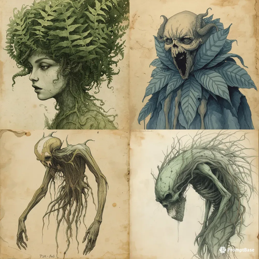Dark Botanical Surreal Art