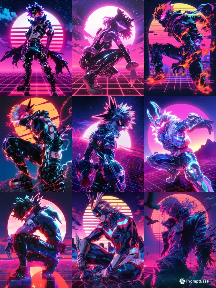 Dynamic Synthwave My Hero Academias