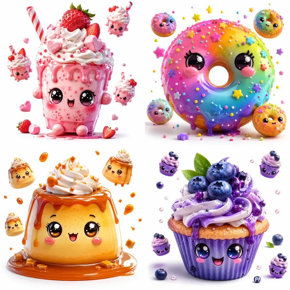 Cute Kawaii Dessert Friends Collections