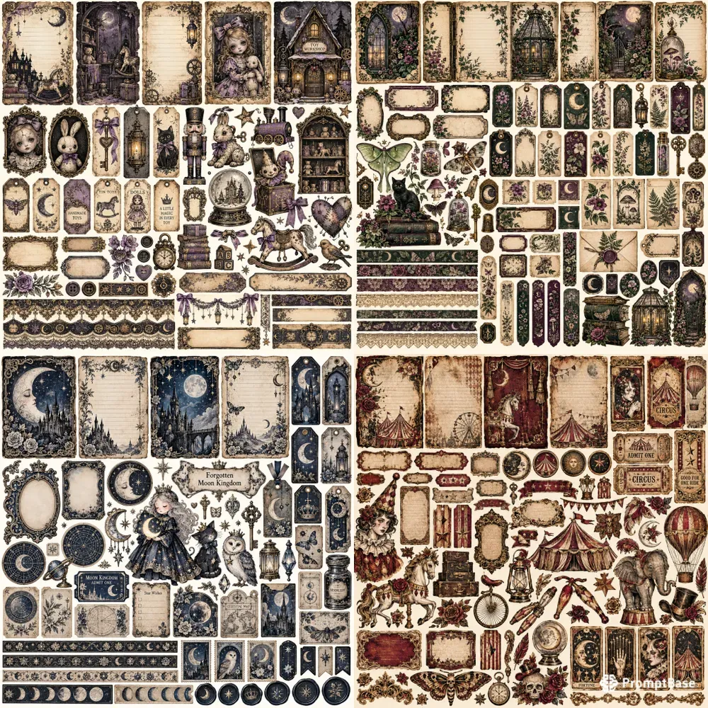 Whimsical Gothic Junk Journal Kits