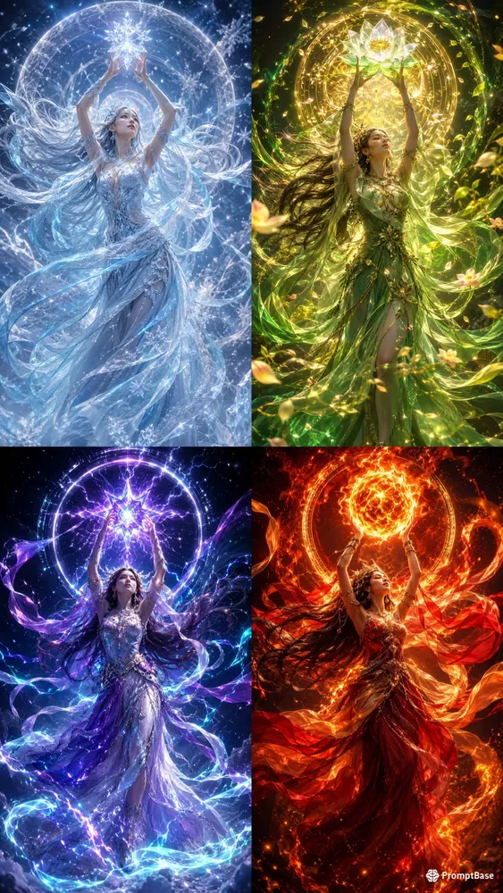 Celestial Elemental Dancer Fantasy Art